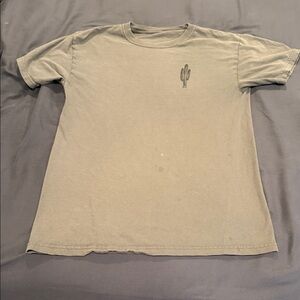 Men's Gray T-Shirt with Cactus Design